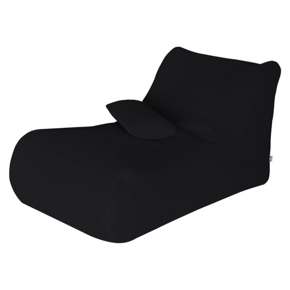 Lettino Chaise Lounge 120x70x65 cm con Cuscino in Poliestere Armonia Nero