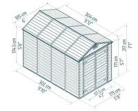 Casetta Da Giardino in Policarbonato Skylight  303X185X217 cm Ambra