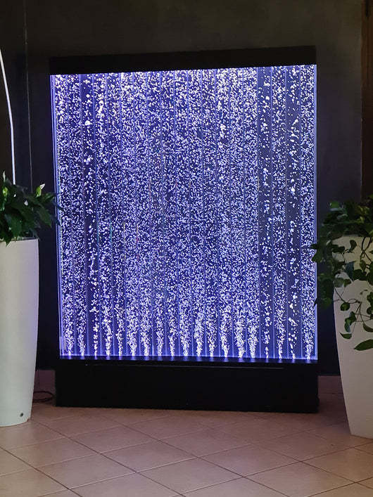 Muro d’Acqua con Bolle Verticali 150x200 cm in Plexiglas con LED Perlage Corallo Grande