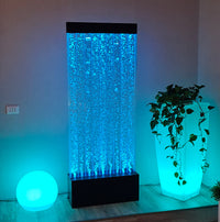 Muro d’Acqua con Bolle Verticali 70x180 cm in Plexiglas con LED Perlage Corallo Stretto