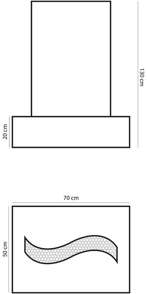 Cascata a Parete Verticale 70x130x50 cm in Acciaio Topazio