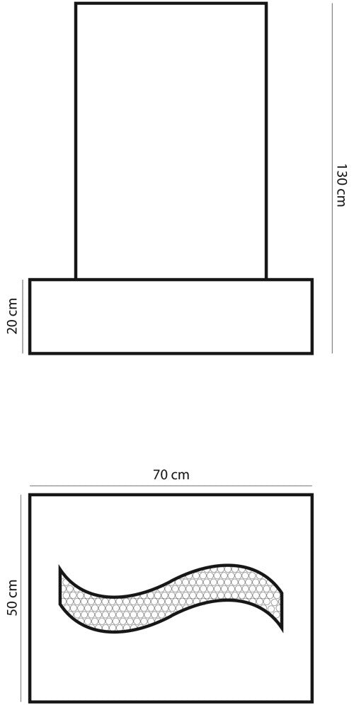 Cascata a Parete Verticale 70x130x50 cm in Acciaio Topazio
