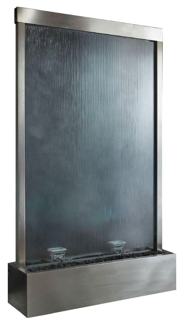 Cascata a Finestra Verticale 120x200x36 cm con Faretti in Acciaio Classic