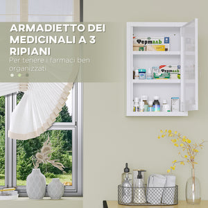 Armadietto Medicinali da Parete 30x14x46 cm 2 Chiavi in Acciaio Bianco