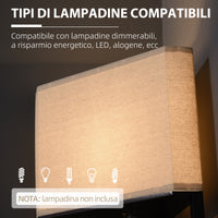 Lampada da Terra Angolare 50x37x159 cm con Ripiani e Paralume in Tessuto Nero