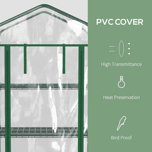 Serra da Giardino Verticale 69x50x165 cm 4 Ripiani in Acciaio e PVC Bianco