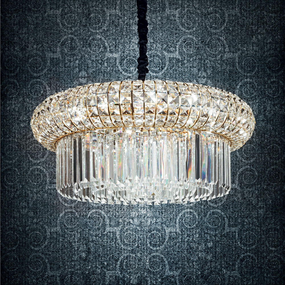 Lampadario Classico Nabucco Metallo Oro 12 Luci E14