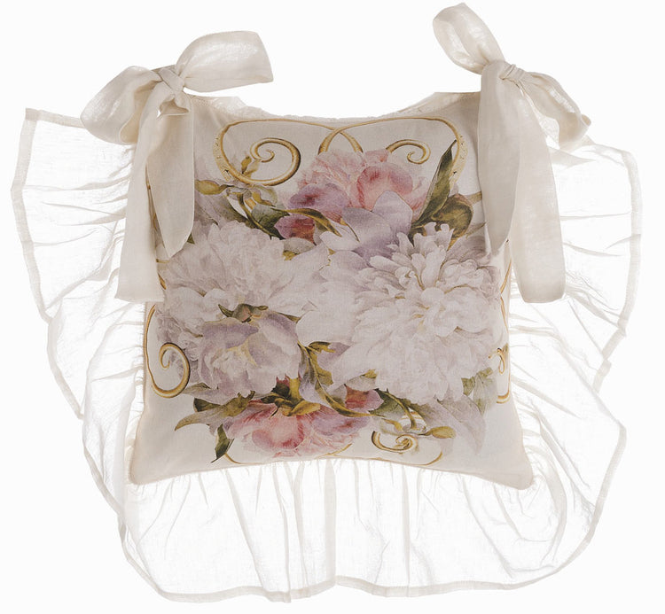 Copri Cuscino Sedia Shabby Chic Volant Floreale Elegante Blanc Mariclò