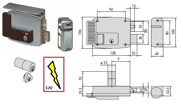 CISA SERRATURA 11761-60 DX ELETT. APPL.X FERRO