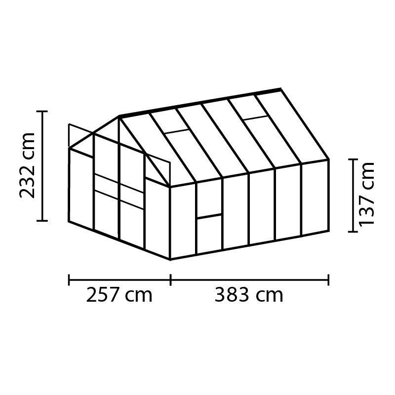 Serra da Giardino Vitavia Meridian 2 9900 257x383x232 cm in Alluminio Nero e Policarbonato