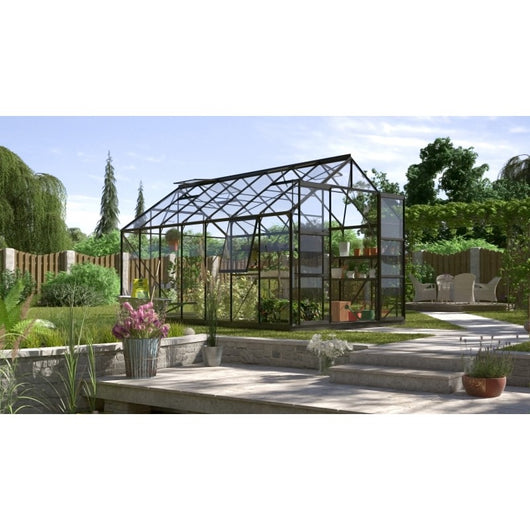 Serra da Giardino Vitavia Jupiter 11500 257x445x248 cm in Alluminio Nero e Vetro Temperato