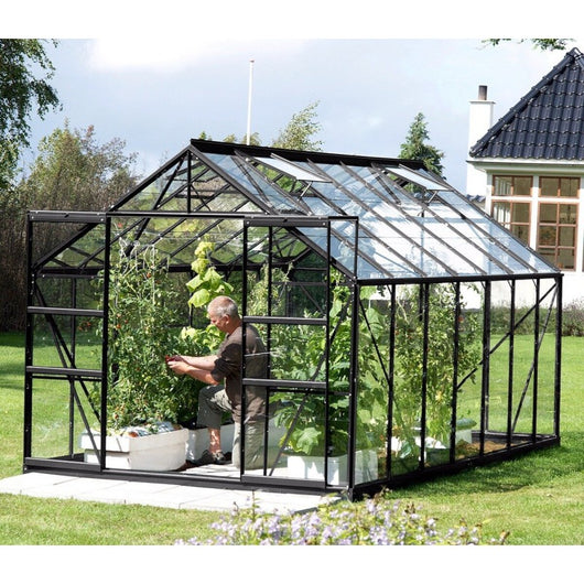 Serra da Giardino Vitavia Jupiter 11500 257x445x248 cm in Alluminio Nero e Vetro Temperato