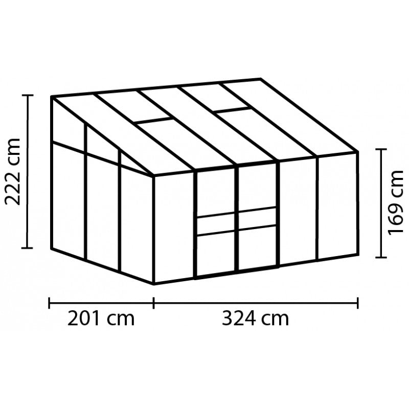 Serra da Parete Vitavia Ida 6500 201x324x222 cm in Alluminio Anodizzato e Policarbonato