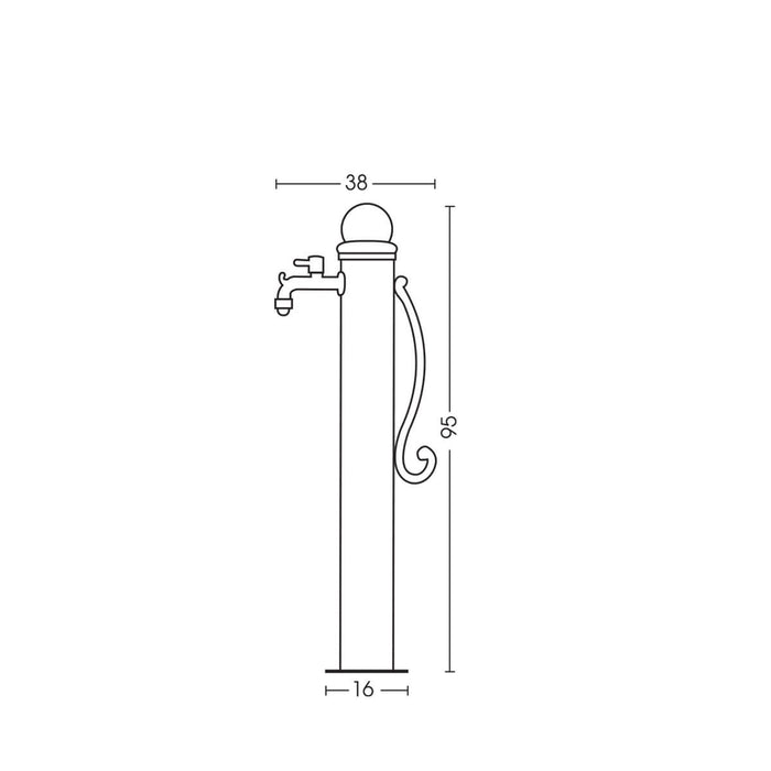 Fontana da Giardino con Manico e Rubinetto Belfer 42/ARP Antracite