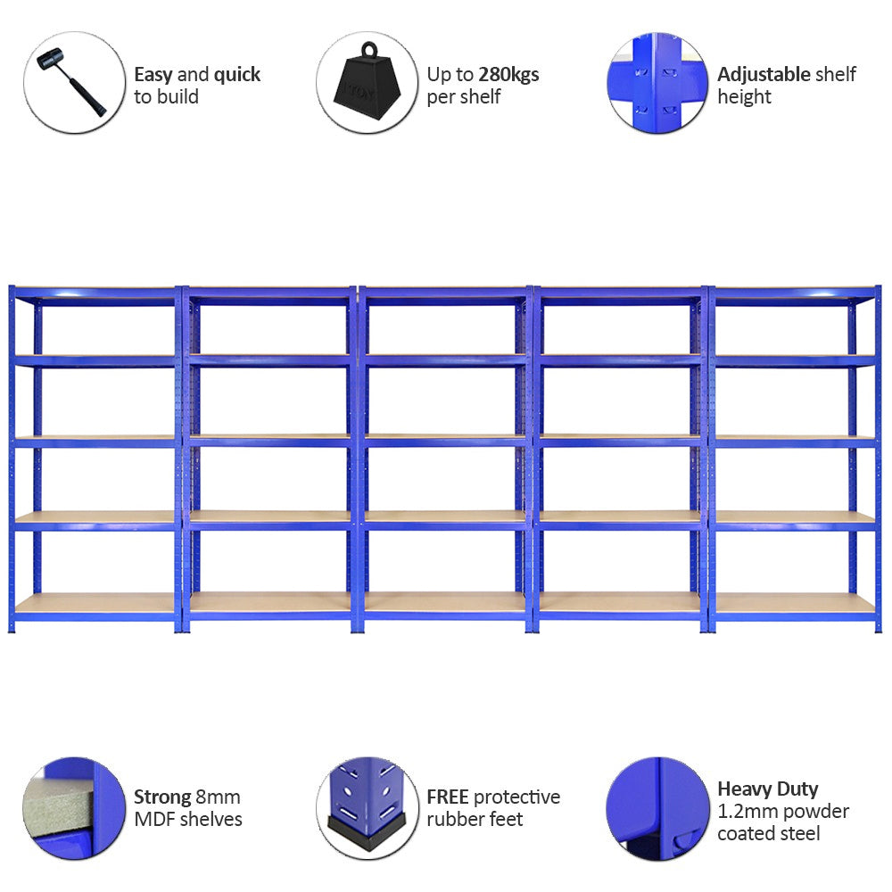 Scaffali da Garage T-Rax ad Incastro Scaffalature da Officina Magazzino - Blu