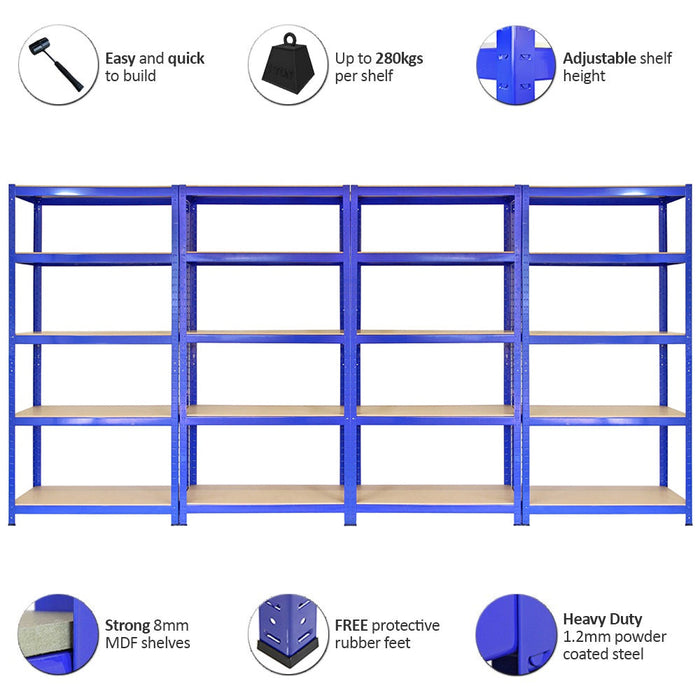 Scaffali da Garage T-Rax ad Incastro Scaffalature da Officina Magazzino - Blu