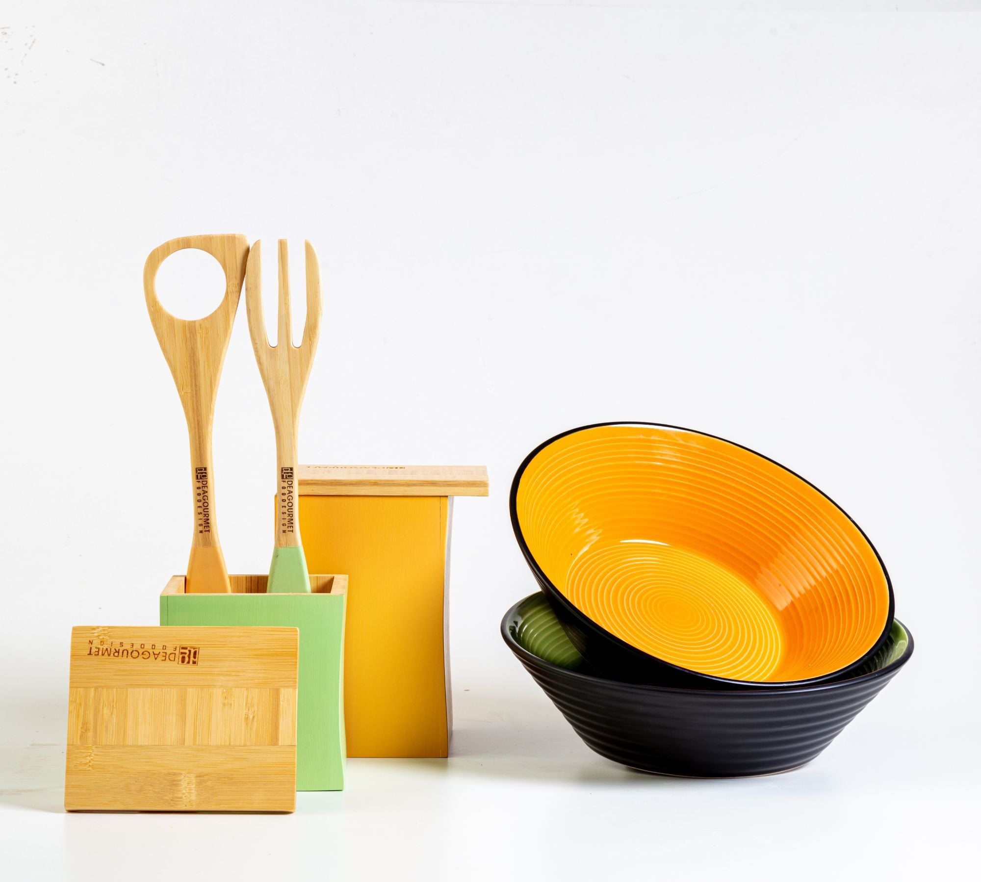 Set Cucina Verde e Arancio 6 Pezzi