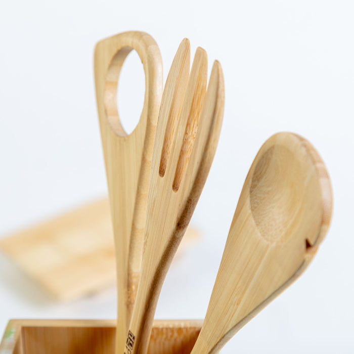 Set Cucina Verde e Legno 4 Utensili