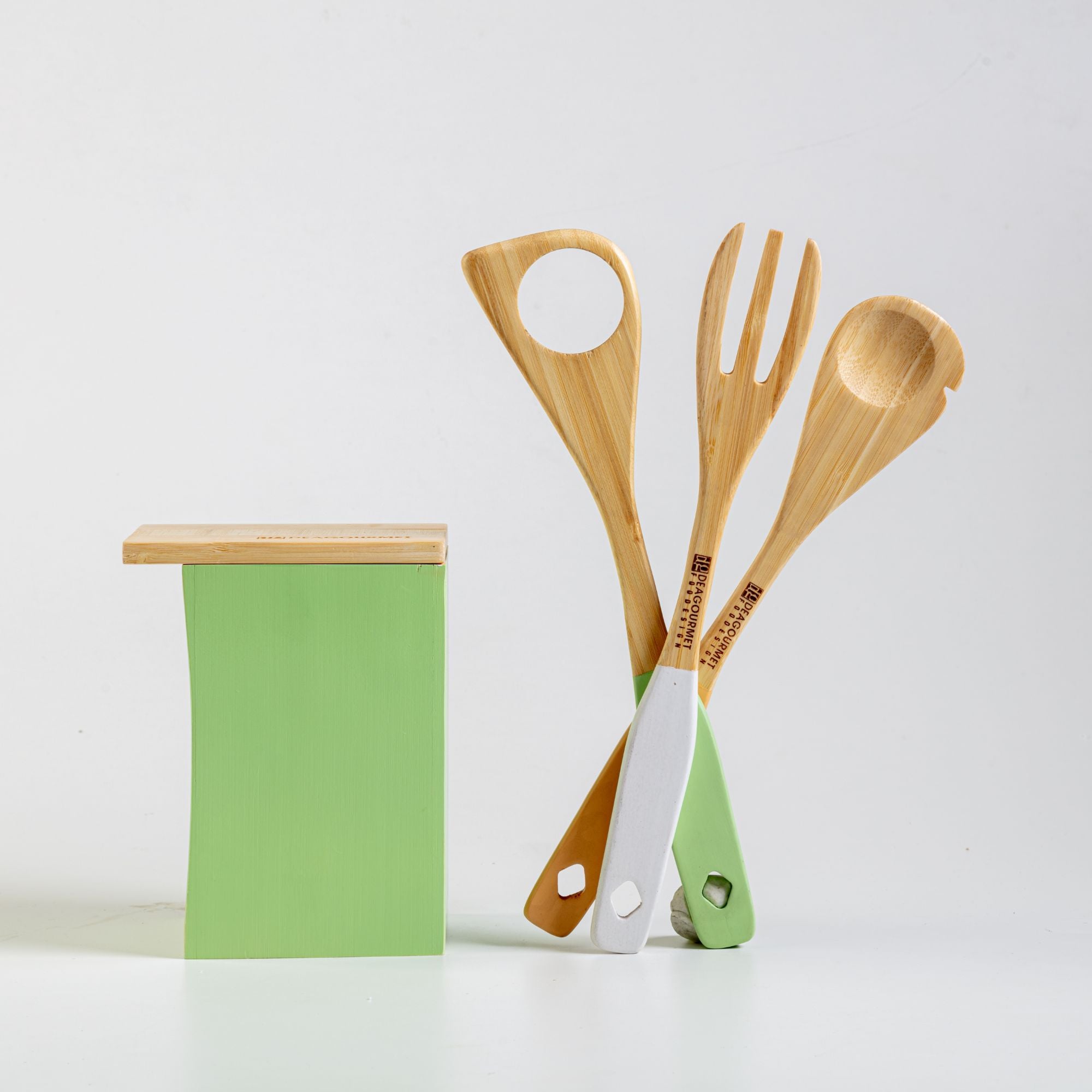 Set Cucina Verde e Legno 4 Utensili