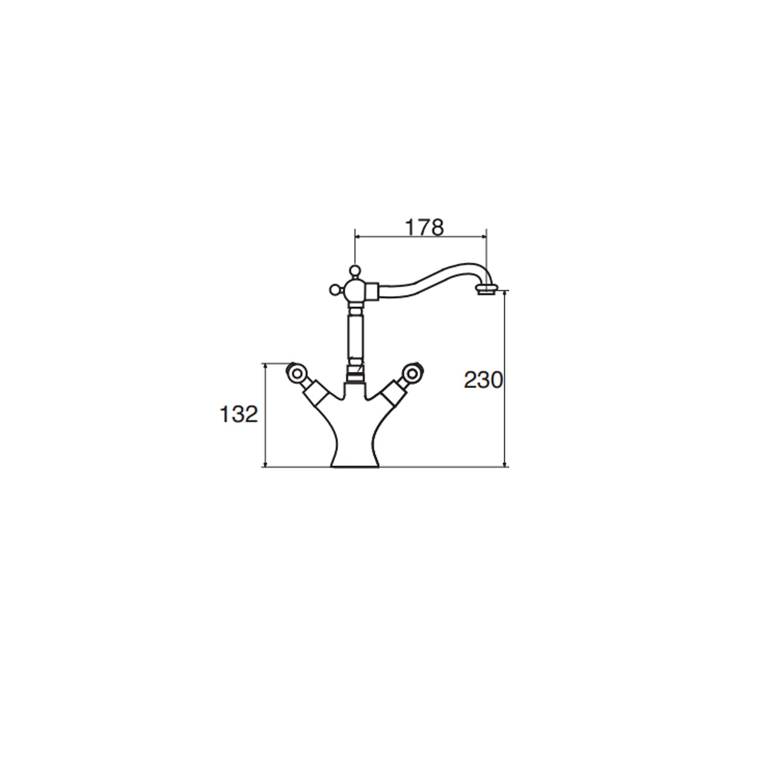 Miscelatore lavabo monoforo in ottone cromato con manici bianchi collezione King Keller Taps