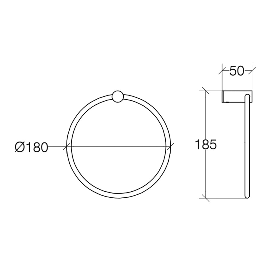 Anello porta asciugamani da muro collezione Picola by Lineabeta in ottone cromato