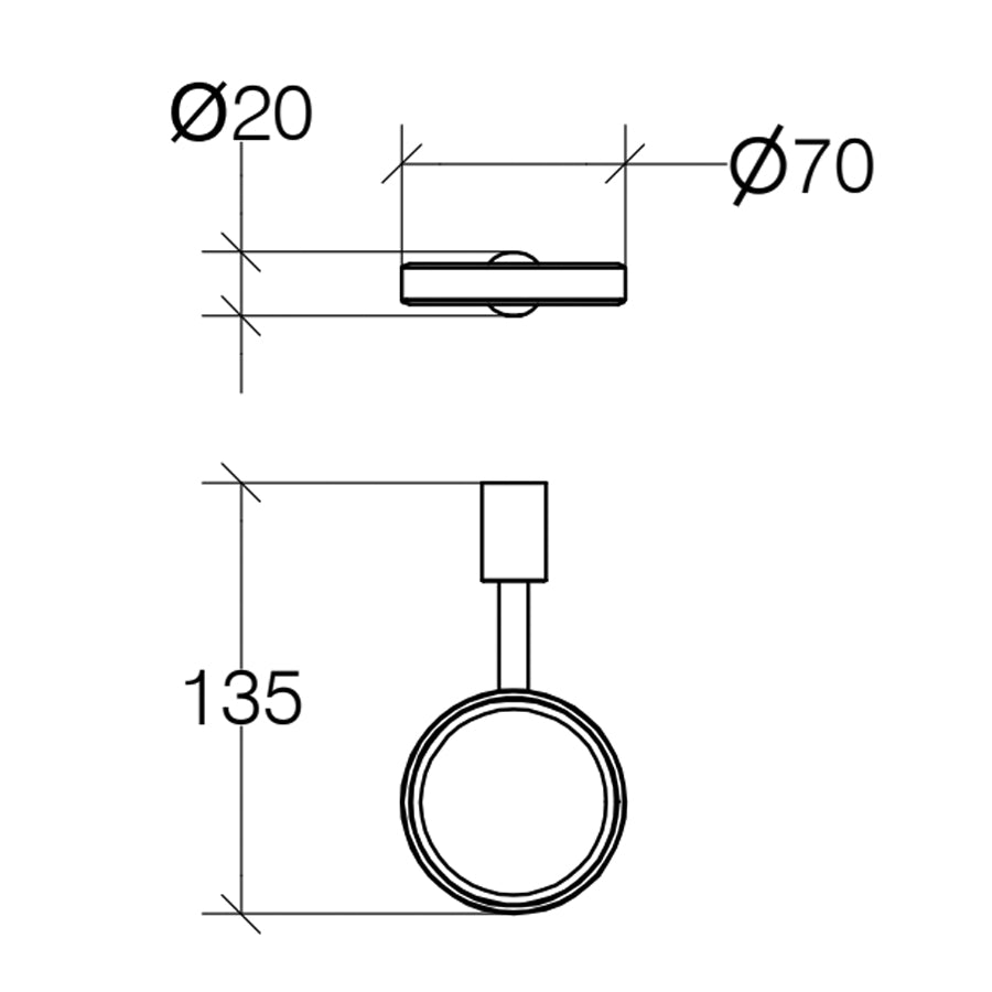 Supporto singolo per sostegno bicchiere portaspazzolino in ottone cromato Picola by Lineabeta