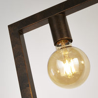 Lampadario Contemporaneo Oblungo Acciaio Marrone 5 Luci E27