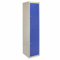 Set 3 Armadietti 6 Ante 45x38x180 cm per Scuole Palestre e Spogliatoi in Acciaio Blu