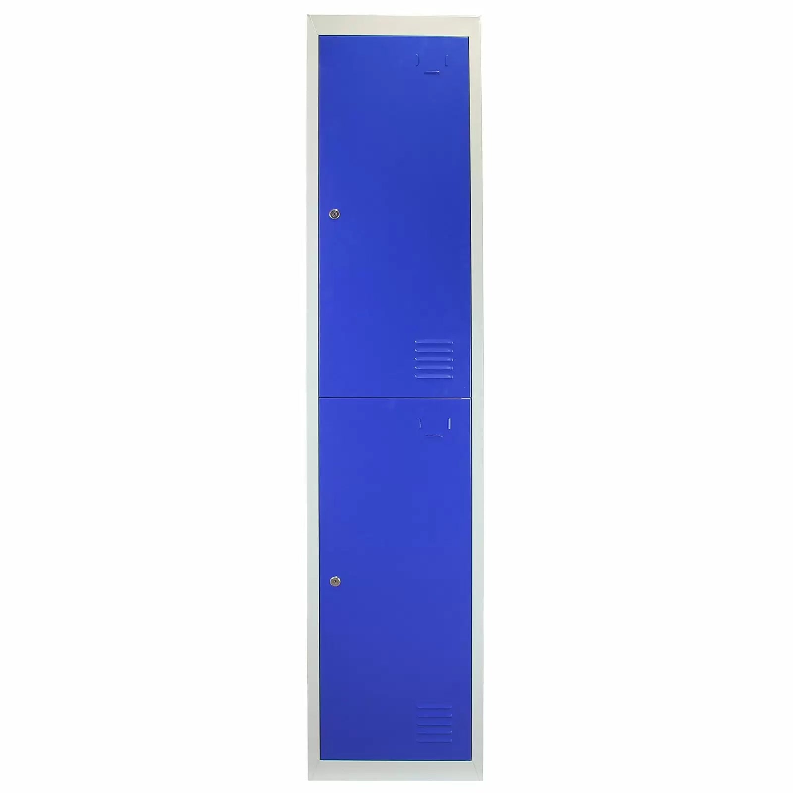 Set 3 Armadietti 6 Ante 45x38x180 cm per Scuole Palestre e Spogliatoi in Acciaio Blu