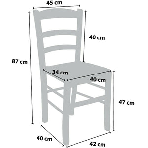 Sedia di legno venezia ciliegio con seduta in paglia 