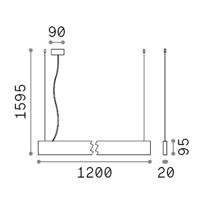 Sospensione Modulare Moderna Linus Alluminio Bianco Led 32W 3000K Luce Calda