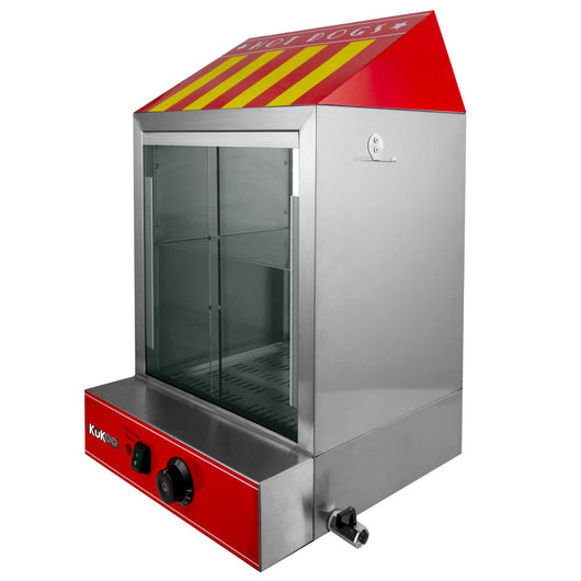 KuKoo Macchina a Vapore per Hot Dog in Acciaio Inox con Carrello per eventi, feste e attività commerciali