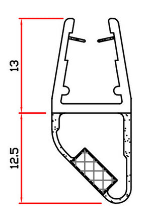 4pz guarnizione per box doccia 2 m mod.412 sns+nsn 24311