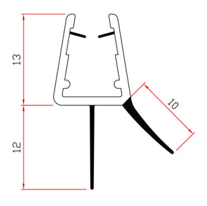 10pz guarnizione per box doccia 2 m mod.402 cod:ferx.24325