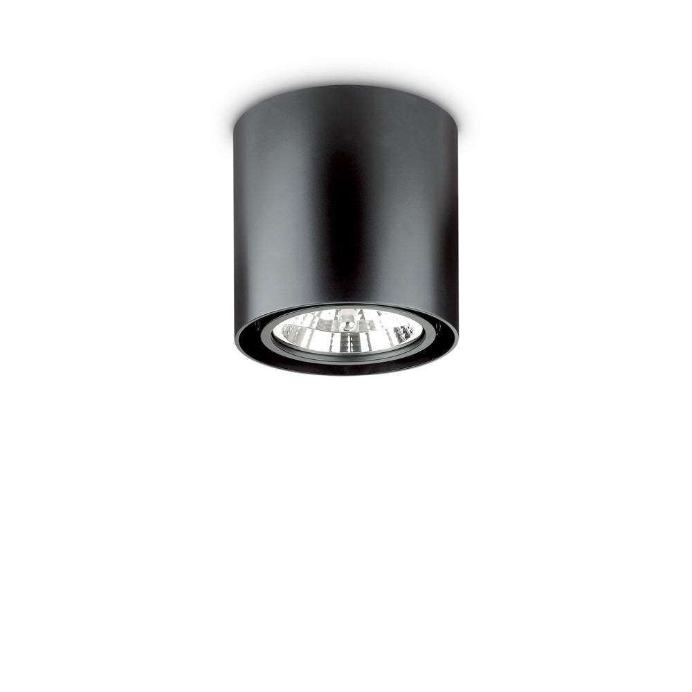 Plafoniera Moderna Mood Round Alluminio Nero 1 Luce Gu10 10W 3000Kd15Cm