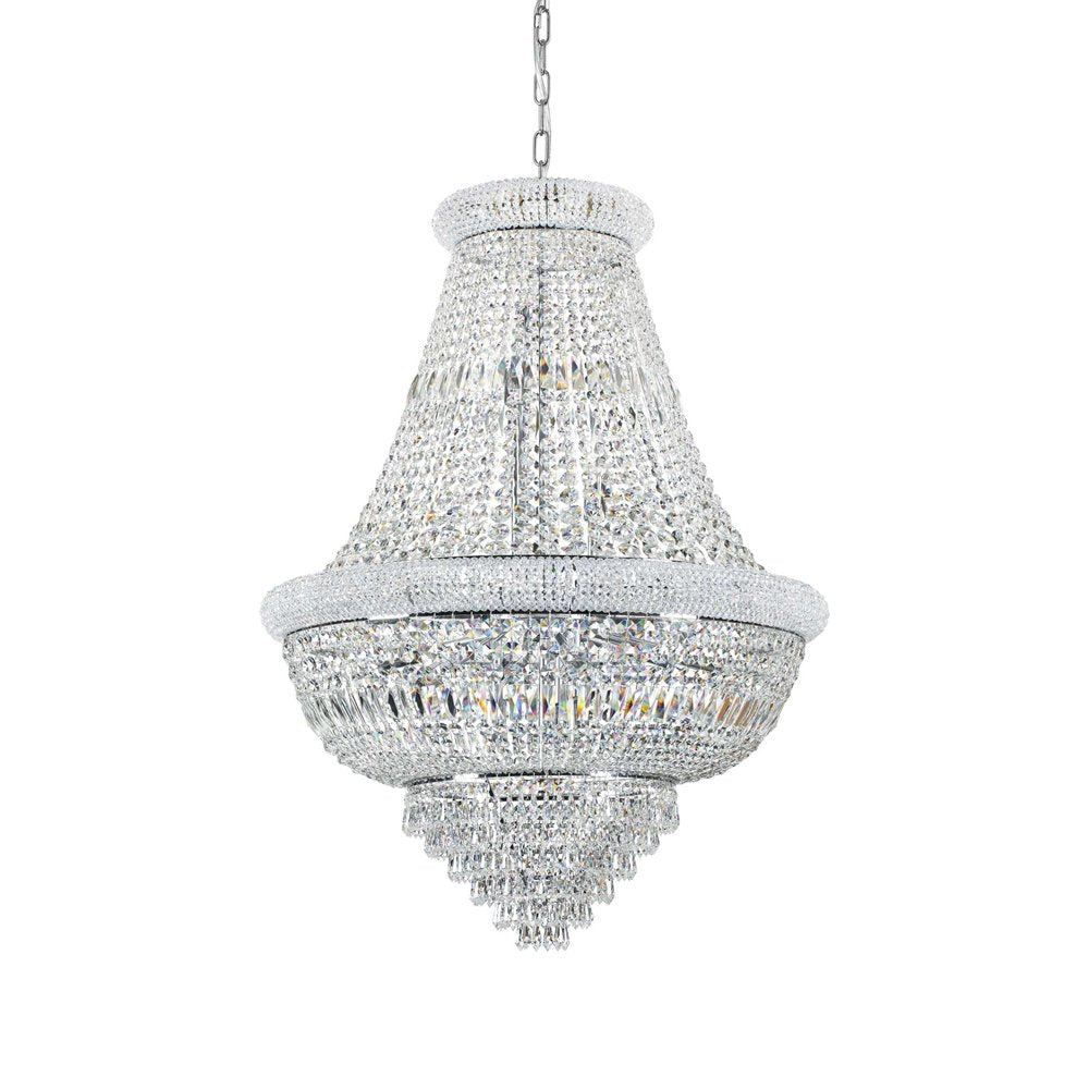 Lampadario Classico Dubai Metallo-Cristallo Cromo 24 Luci E14