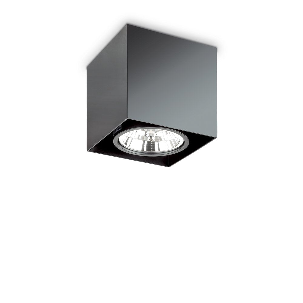 Plafoniera Moderna Mood Square Alluminio Nero 1 Luce Gu10 7W 3000K D15Cm