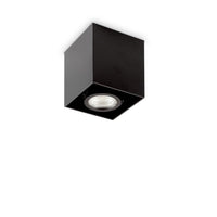 Plafoniera Moderna Mood Square Alluminio Nero 1 Luce Gu10 7W 3000K D9Cm