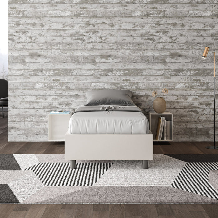 Letto Singolo Sommier 80x200 cm con Rete Azelia Bianco