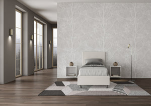 Letto Singolo 80x210 cm con Rete Adele Bianco