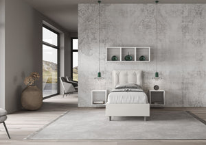 Letto Singolo 80x190 cm con Rete Annalisa Bianco