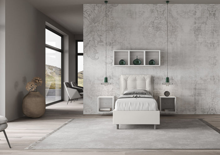 Letto Singolo 80x200 cm con Rete Annalisa Bianco