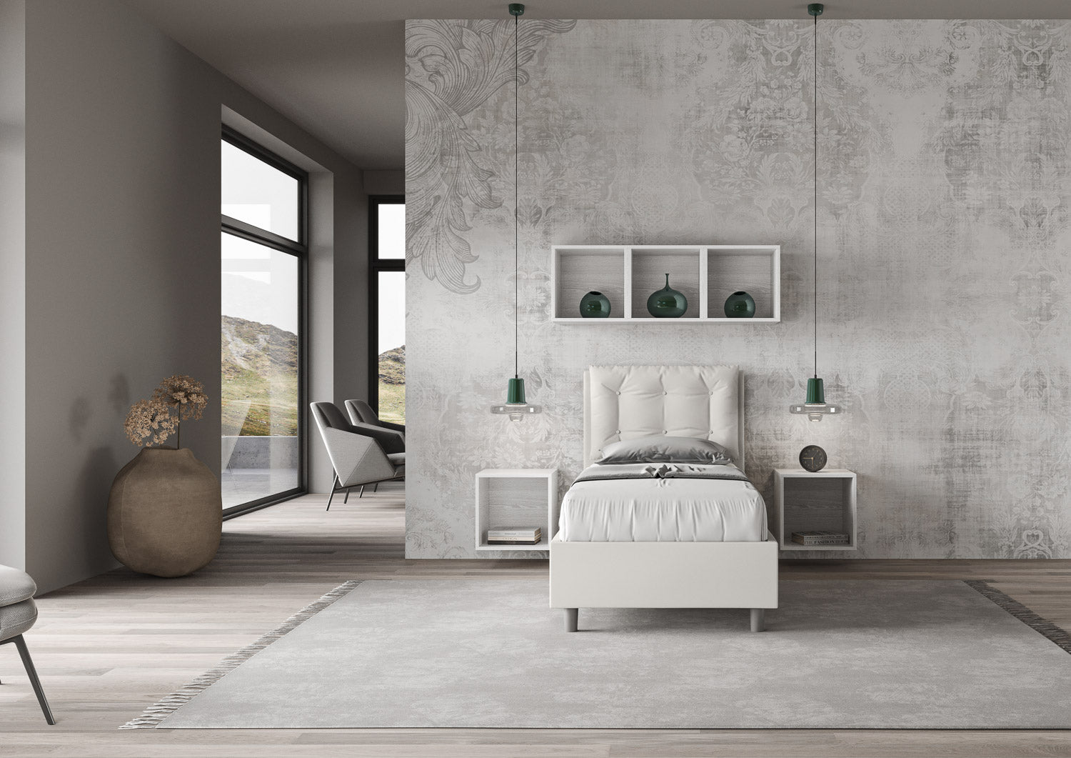 Letto Singolo 80x210 cm Senza Rete Annalisa Bianco