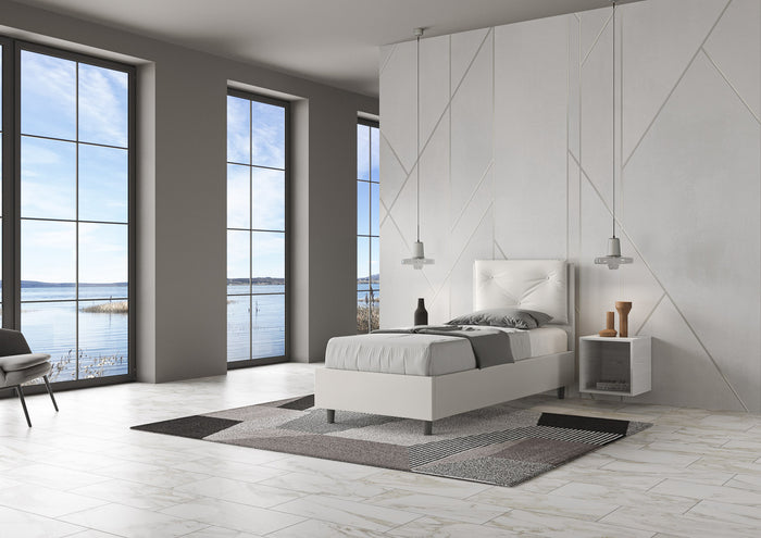 Letto Singolo 80x190 cm con Rete Appia Bianco