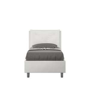 Letto Singolo 80x210 cm con Rete e Contenitore Appia Bianco