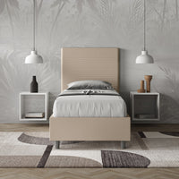 Letto Singolo 80x190 cm con Rete Focus Tortora