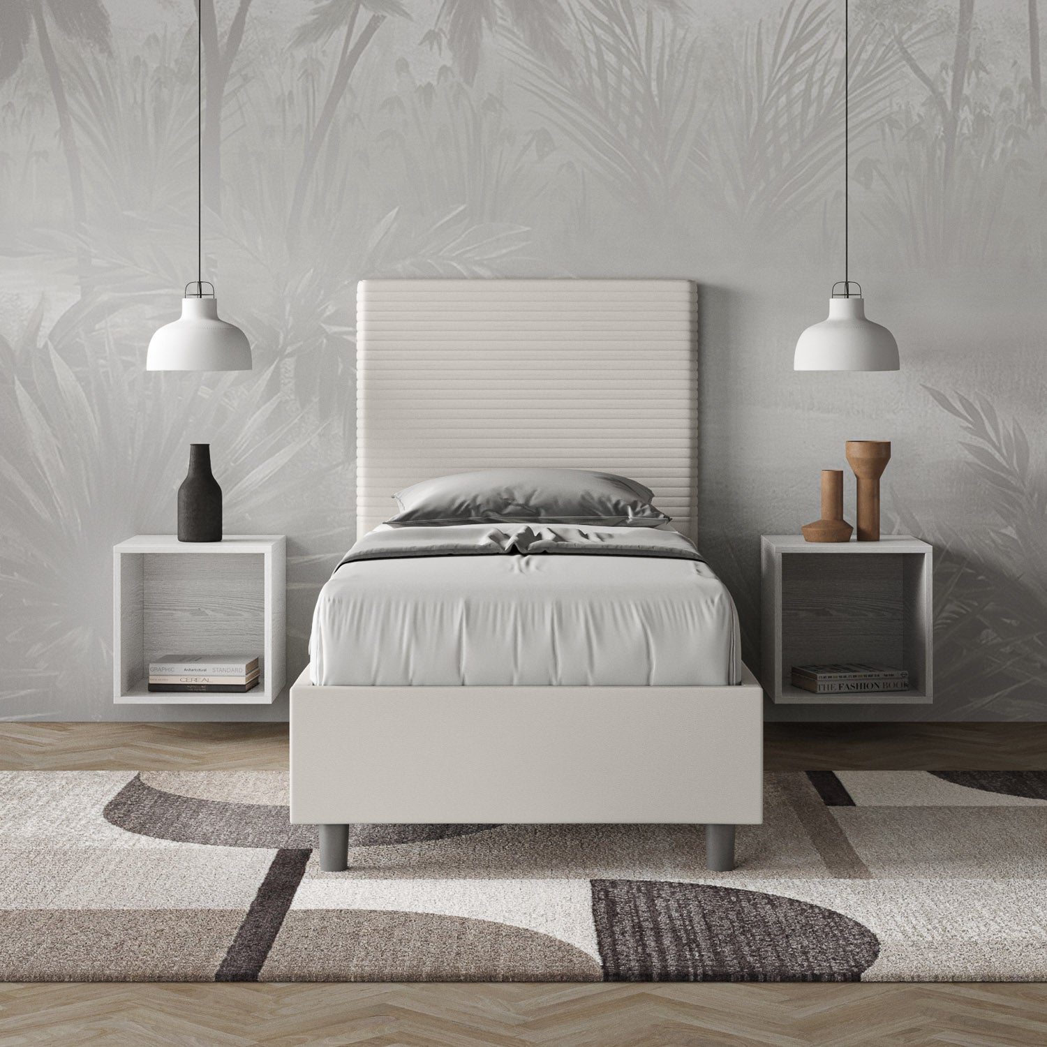 Letto Singolo 80x200 cm con Rete Focus Bianco