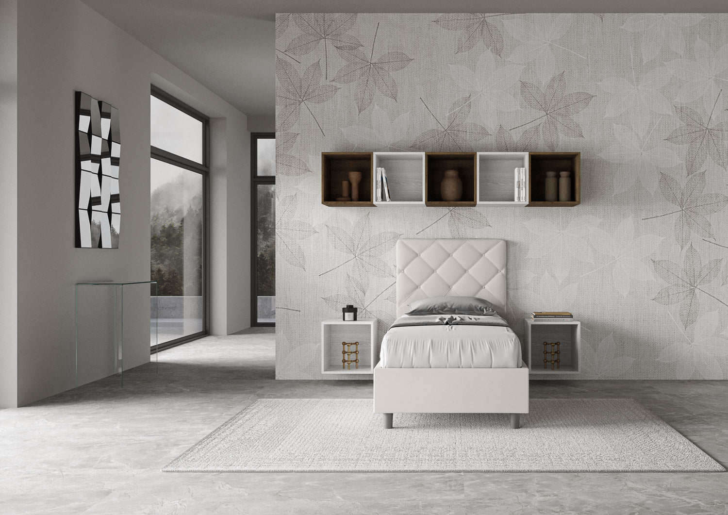 Letto Singolo 80x190 cm Senza Rete Priya Bianco