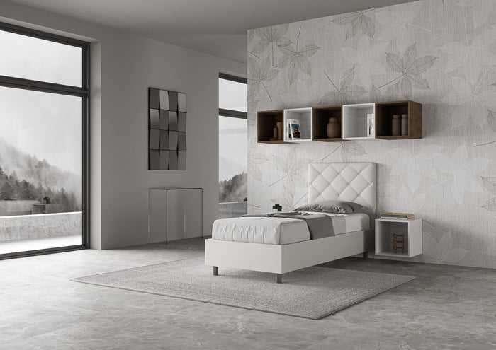 Letto Singolo 80x190 cm con Rete Priya Bianco