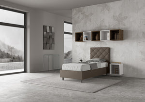 Letto Singolo 80x190 cm con Rete Priya Cappuccino